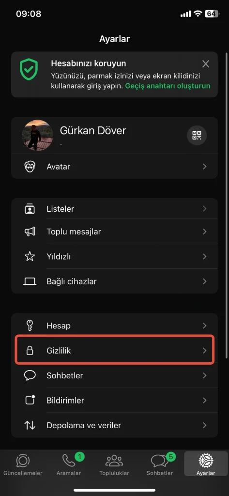 WhatsApp Durum Ayarlarını Yönetme